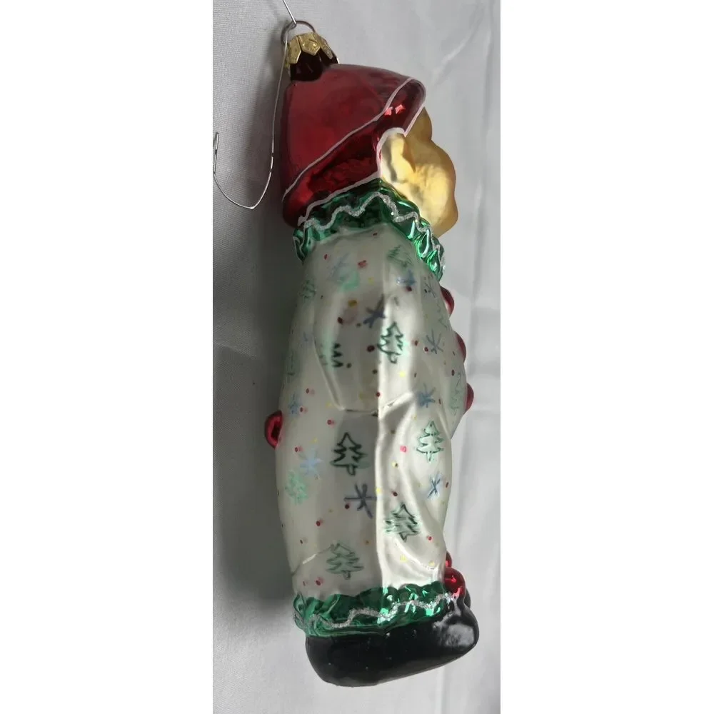 Vintage Radko Sweethearts Green Clown Christmas Ornament Creepy Eyes Rare‎